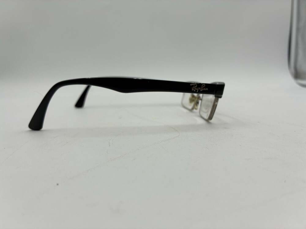 Ray-Ban RB 7012 2000 Semi-Rimless Rectangular Eyeglasses Frames Black 51-17-140 - Picture 3 of 5